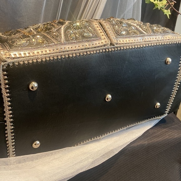 Buba London Swarovski Crystal Black Leather Travel Bag Rare 💕💕 - Picture 11 of 15